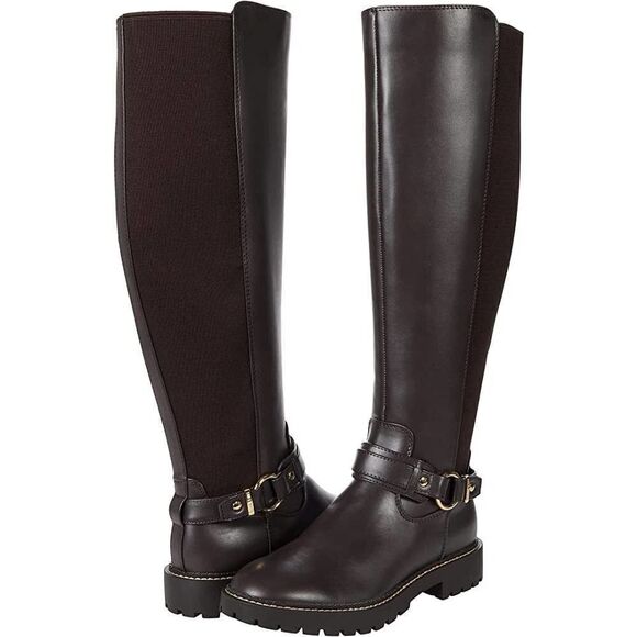 Tommy Hilfiger Brown Jiola Equestrian Boot - Picture 1 of 9